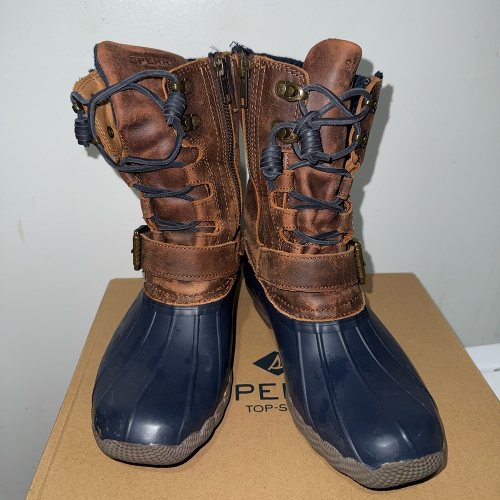 Sperry Brown and Blue Boots - Picture 2 of 8